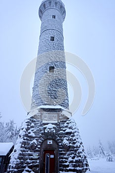 the famous hohlohturm watchtower on the kaltenbronn