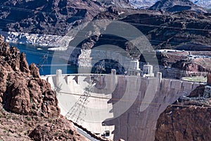 Famous Hoover Dam at Lake Mead, Nevada and Arizona Border, USA