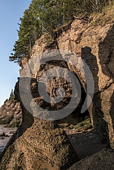 Famous Hopewell Rocks geologigal formations at low tide biggest tidal wave Fundy Bay New Brunswick Canada