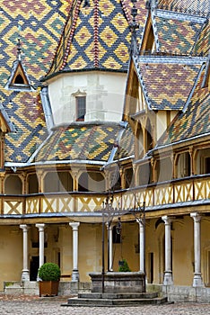 Famous hospice in Beaune, Burgundy, France