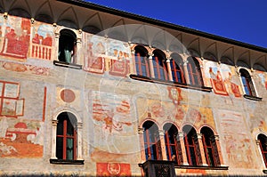 Houses with Frescoes, Trento, Italy.