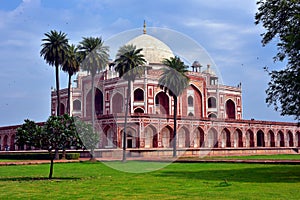 Famous Humayun's Tomb in Delhi, India. It is the tomb of the Mughal Emperor Humayun