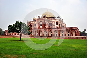 Famous Humayun's Tomb in Delhi, India. It is the tomb of the Mughal Emperor Humayun