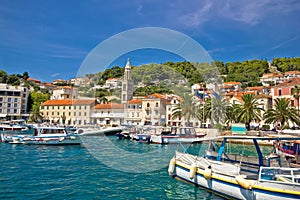 Famous Hvar palm waterfront view