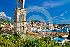 Famous Hvar yachting waterfront view