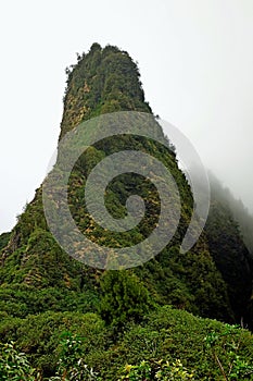 Famous Iao Needle in the Iao Valley State Park in Maui, Hawaii