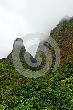 Famous Iao Needle in the Iao Valley State Park in Maui, Hawaii