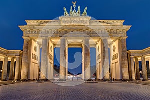 The famous illuminated Brandenburger Tor in Berlin