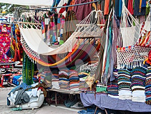 Famous Indian market in Otavalo, Ecuador photo