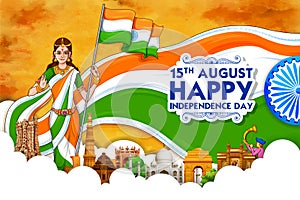 Famous Indian monument and Landmark for Happy Independence Day of India