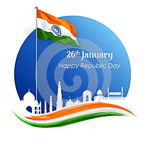 Famous Indian monument and Landmark for Happy Independence Day of India for Happy Independence Day of India