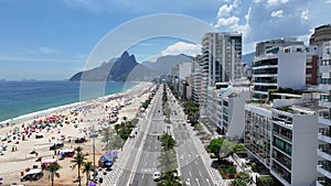 Famous Ipanema Beach At Downtown Rio De Janeiro Brazil.