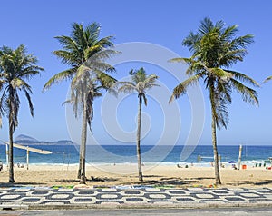 Famous Ipanema beach sidewalk in Rio de Janeiro, Brazil