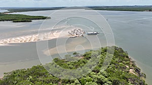 Famous island at Sunset Edge Aracaju Brazil. Sergipe Brazil Northeast.