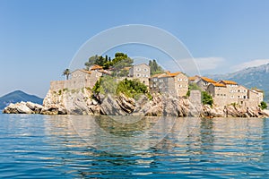 The famous island of Sveti Stefan in Adriatic sea near Budva. Montenegro