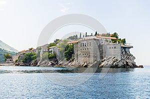 The famous island of Sveti Stefan in Adriatic sea near Budva. Montenegro