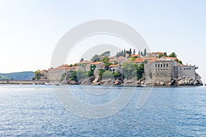 The famous island of Sveti Stefan in Adriatic sea near Budva. Montenegro