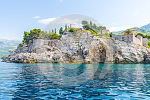 The famous island of Sveti Stefan in Adriatic sea near Budva. Montenegro