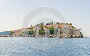 The famous island of Sveti Stefan in Adriatic sea near Budva. Montenegro