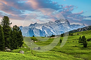 Famous Italian Dolomites alps