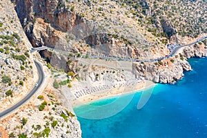 The famous Kaputas beach, Lycia coast, Mediterranean Sea, Kas, Turkey