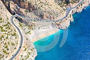 The famous Kaputas beach, Lycia coast, Mediterranean Sea, Kas, Turkey