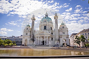 Famous Karls Chruch in Vienna at night