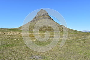 Famous kirkjufell mountain in GrundarfjÃ¶dur in Iceland