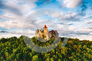 Kreuzenstein castle in Leobendorf village near Vienna in Austria photo