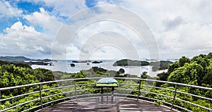 Famous kujuku Islands overlook in Sasebo, Kyushu