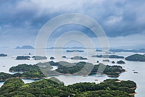 Famous kujuku Islands overlook in Sasebo, Kyushu.