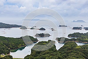 Famous kujuku Islands overlook in Sasebo, Kyushu.