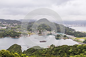 Famous kujuku Islands overlook in Sasebo, Kyushu