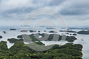 Famous kujuku Islands overlook in Sasebo, Kyushu