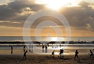 Famous Kuta Beach Bali sunset photo