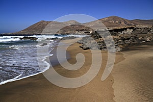 The famous lagoon in Playa la Solapa, Fuerteventura photo