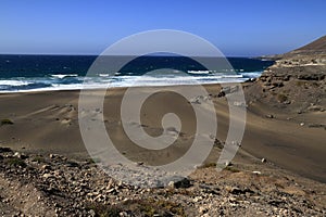 The famous lagoon in Playa la Solapa, Fuerteventura photo