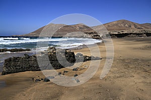 The famous lagoon in Playa la Solapa, Fuerteventura photo