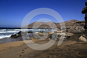 The famous lagoon in Playa la Solapa, Fuerteventura photo