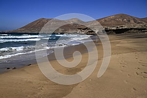 The famous lagoon in Playa la Solapa, Fuerteventura photo