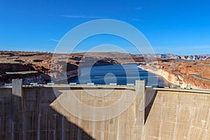 Famous Lake Powell (Glenn Canyon) Dam Near Page, Arizona, USA