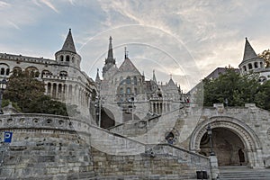Famous landmark in Budapest - Fisherman's Bastion on Buda Hill.