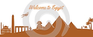 Famous landmark of Egypt,travel destination,silhouette design,Classic design