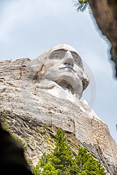 Famous Landmark of George Washington Sculpture - Mount Rushmore National Monument, near Keystone, South Dakota - USA