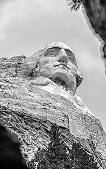 Famous Landmark of George Washington Sculpture - Mount Rushmore National Monument, near Keystone, South Dakota - USA