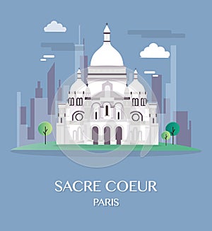 Famous landmark Sacre Coeur Paris