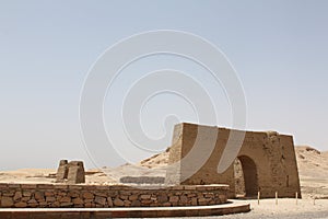 Ramesseum temple view. Large sculptures of pharaohs. Rich Hieroglyphics and ancient symbols. Luxor, Egypt.