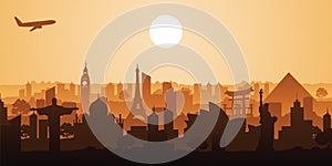 famous landmark of the world,silhouette design,vector illustration