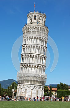 The famous leaning tower in Pisa