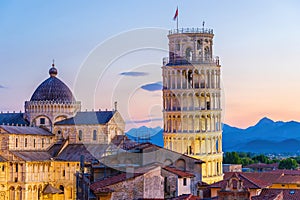 The famous Leaning Tower in Pisa, Italy